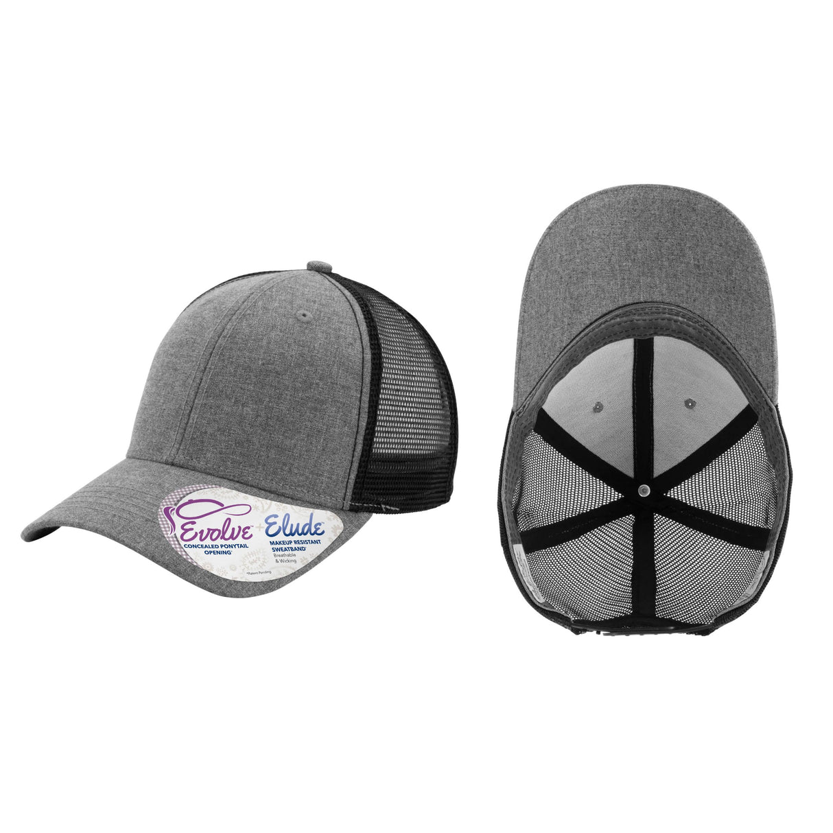 Custom Leather Patch Ponytail Hat