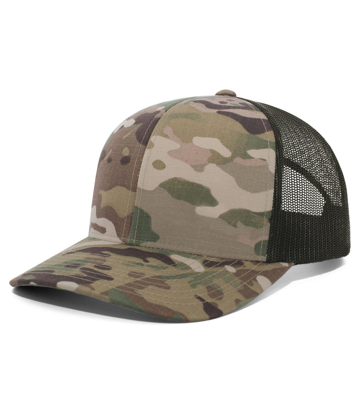 Custom Leather Patch Pacific Headwear Multicam Hat
