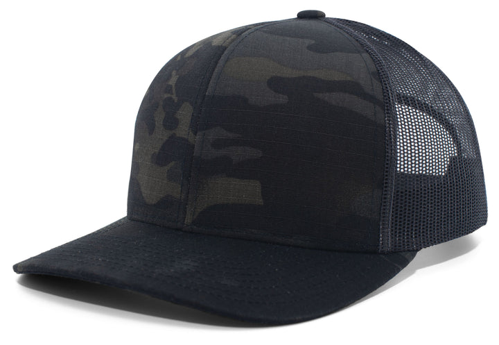Custom Leather Patch Pacific Headwear Multicam Hat