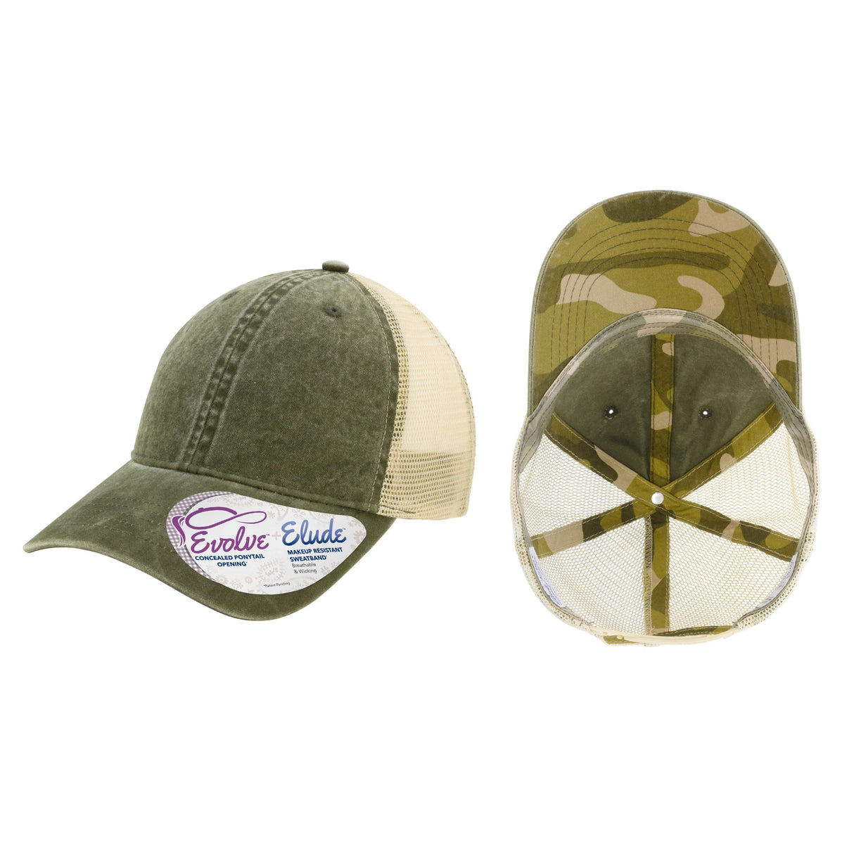 Custom Leather Patch Ponytail Hat