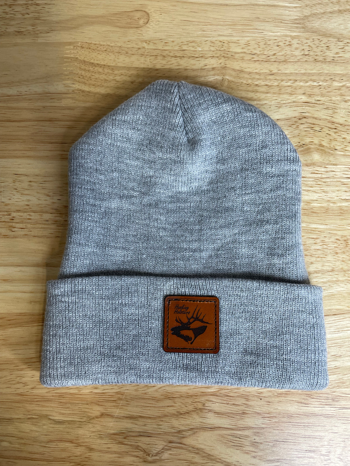 Custom Leather Patch Beanie