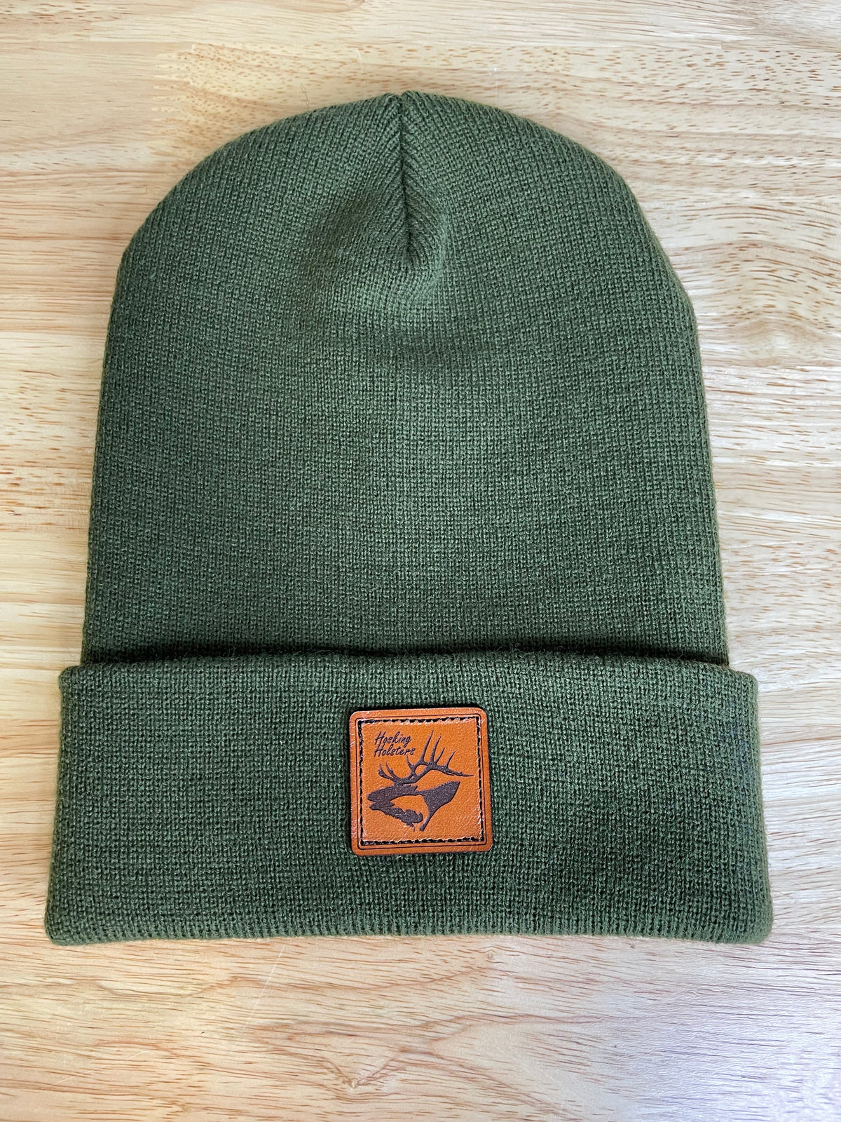 Custom Leather Patch Beanie