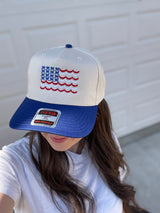 Scallops & Bows American Flag Trucker Hat – Red, White & Blue Snapback