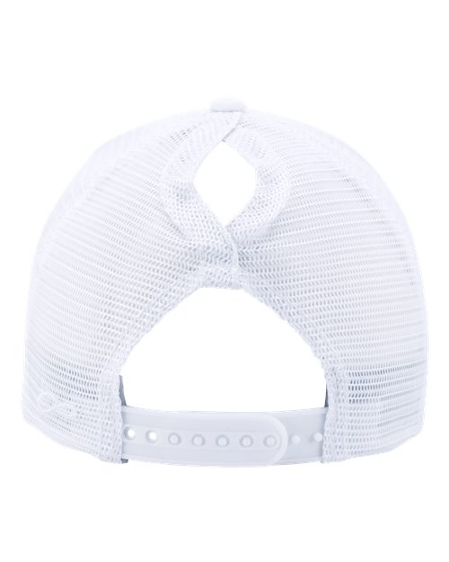 Custom Leather Patch Ponytail Hat