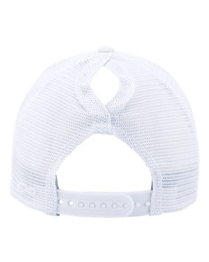 Custom Leather Patch Ponytail Hat
