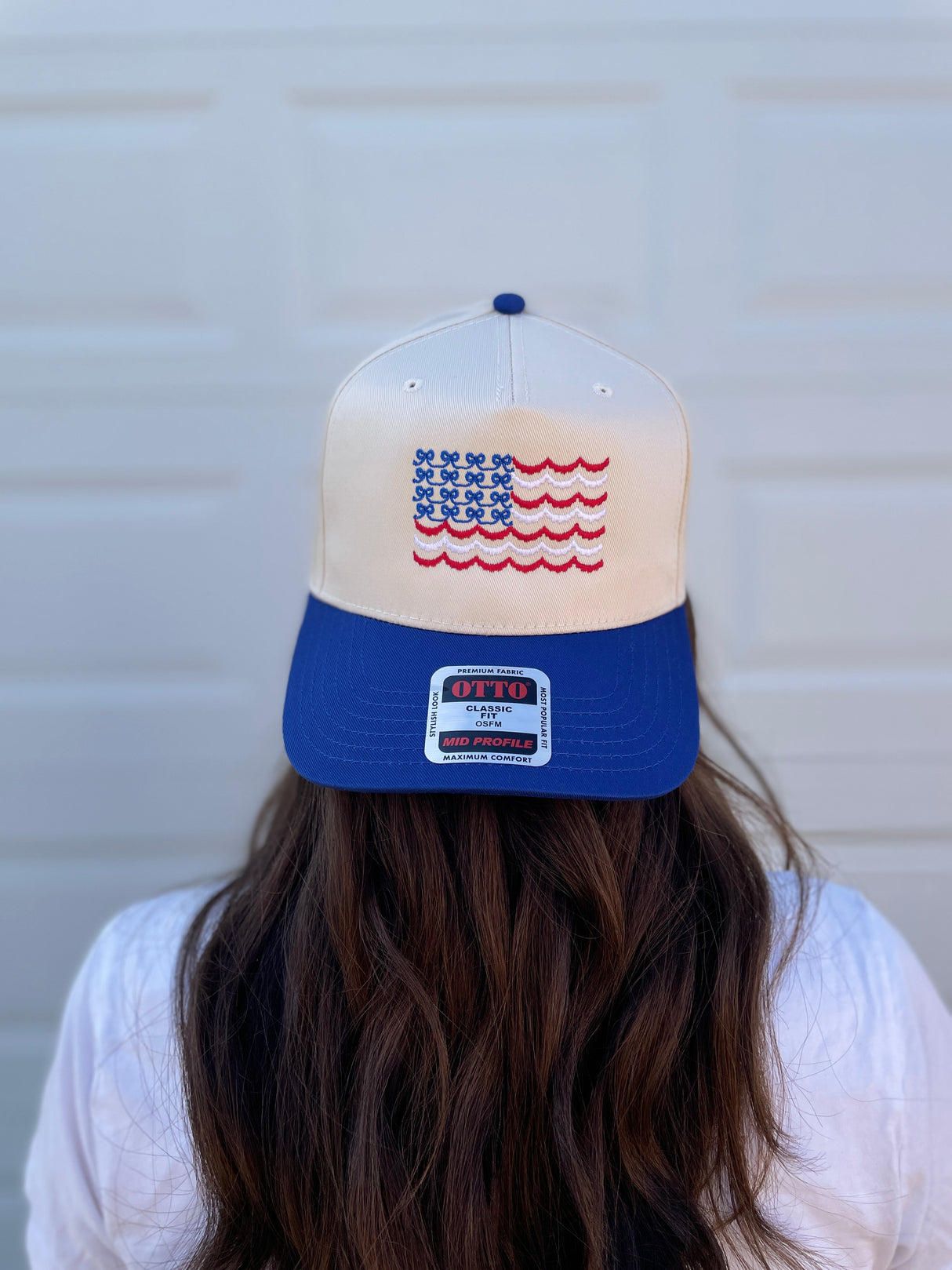 Scallops & Bows American Flag Trucker Hat – Red, White & Blue Snapback