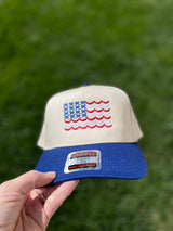Scallops & Bows American Flag Trucker Hat – Red, White & Blue Snapback