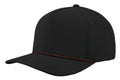Zapped Headwear 5-panel snapback in black with copper chainlink side panel – Blackhawk R style, water repellent and customizable with leather patch