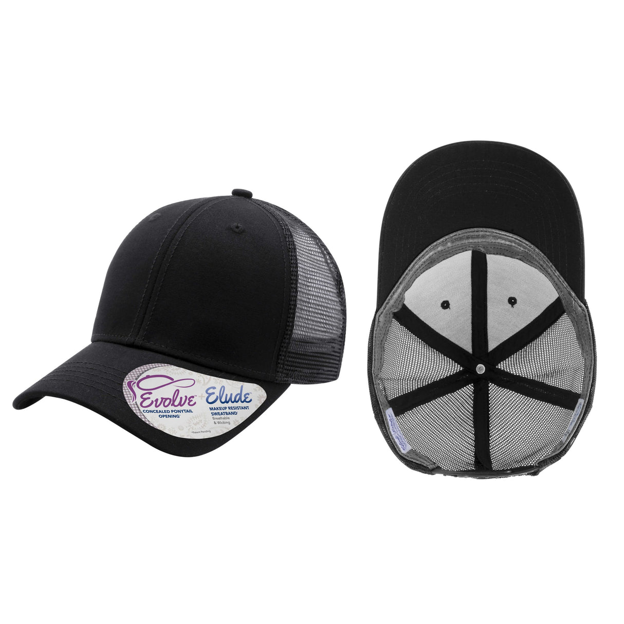 Custom Leather Patch Ponytail Hat