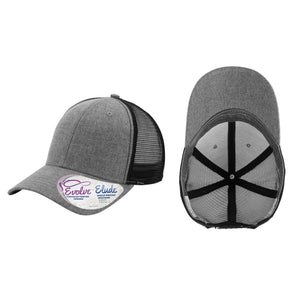 Custom Leather Patch Ponytail Hat