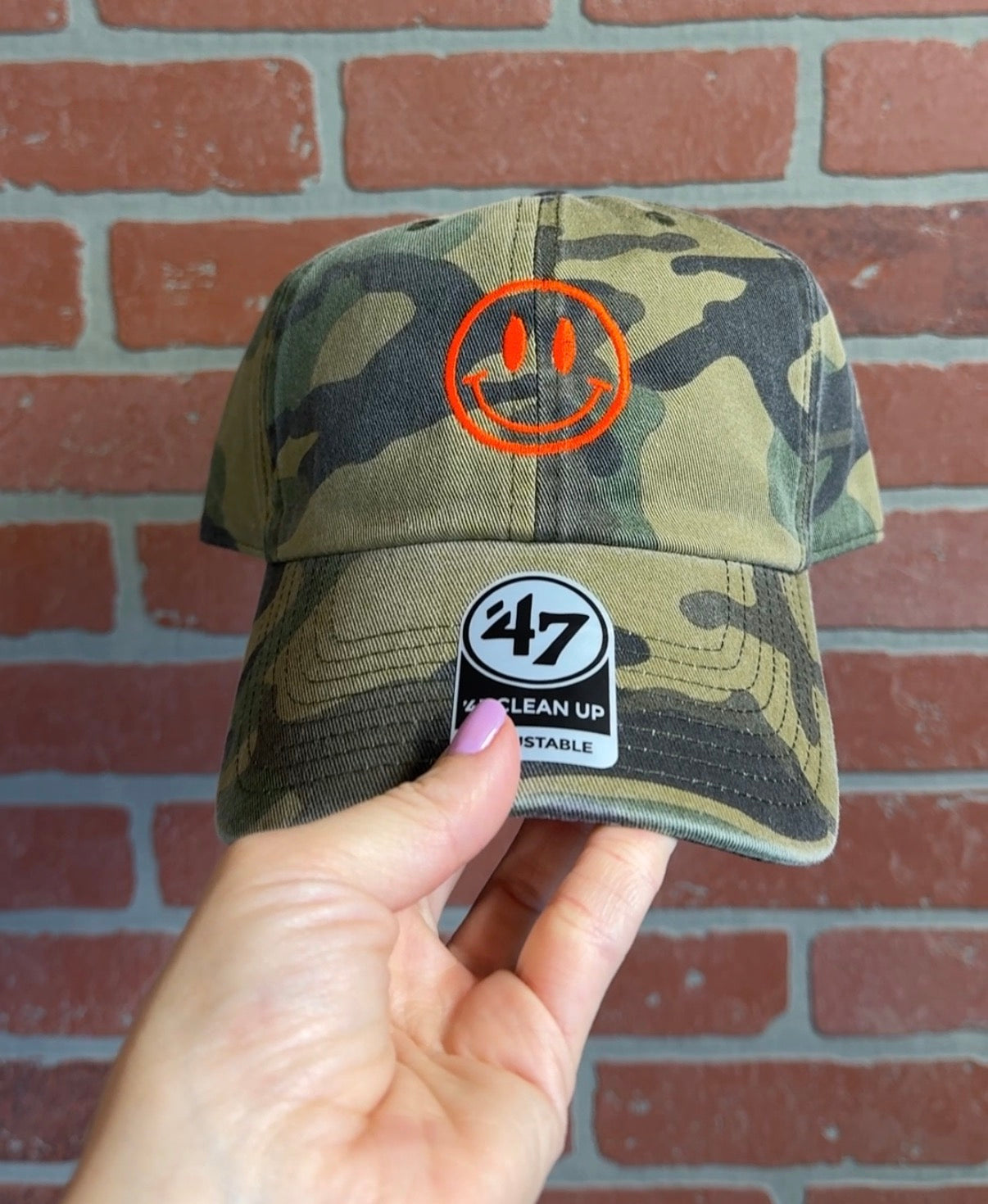 Camo and Orange smiley ‘47 Brand clean up cap - Unstructured hat