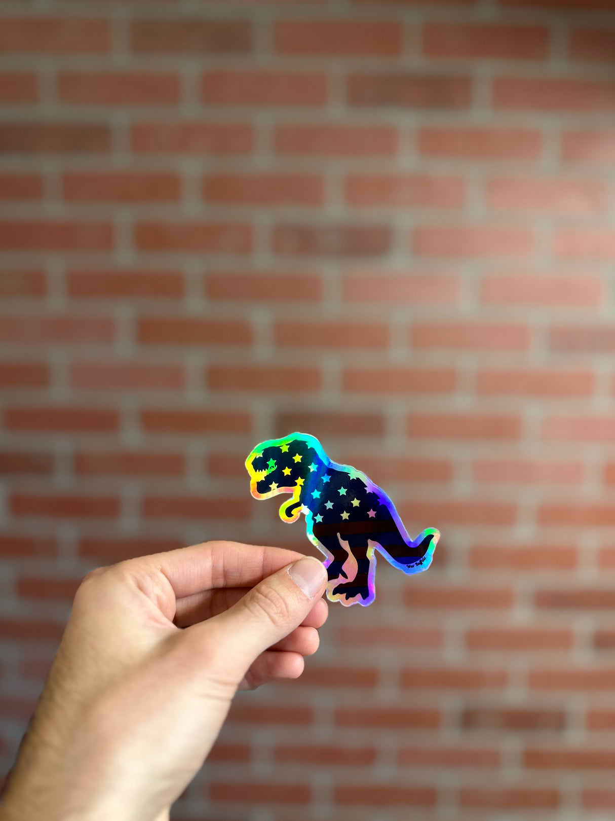 Holographic T-REX Flag Sticker