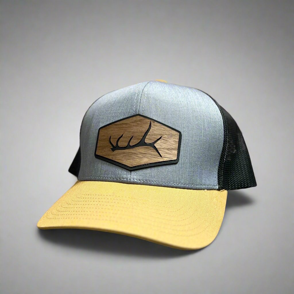 Walnut and Leather Elk Antler Hat