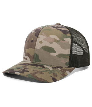 Custom Leather Patch Pacific Headwear Multicam Hat