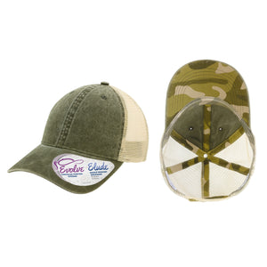 Custom Leather Patch Ponytail Hat