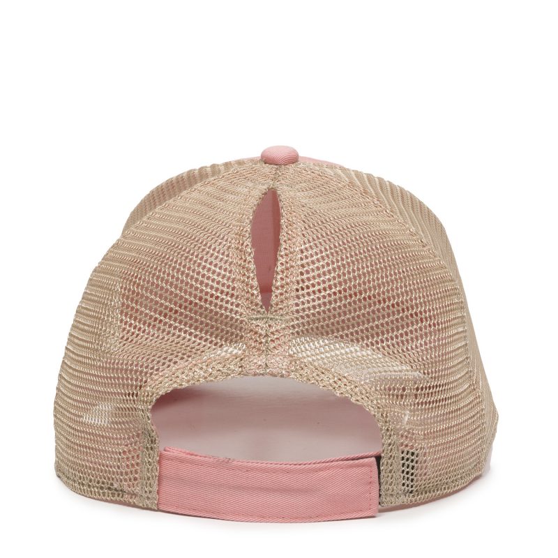 Custom Leather Patch Ponytail Hat
