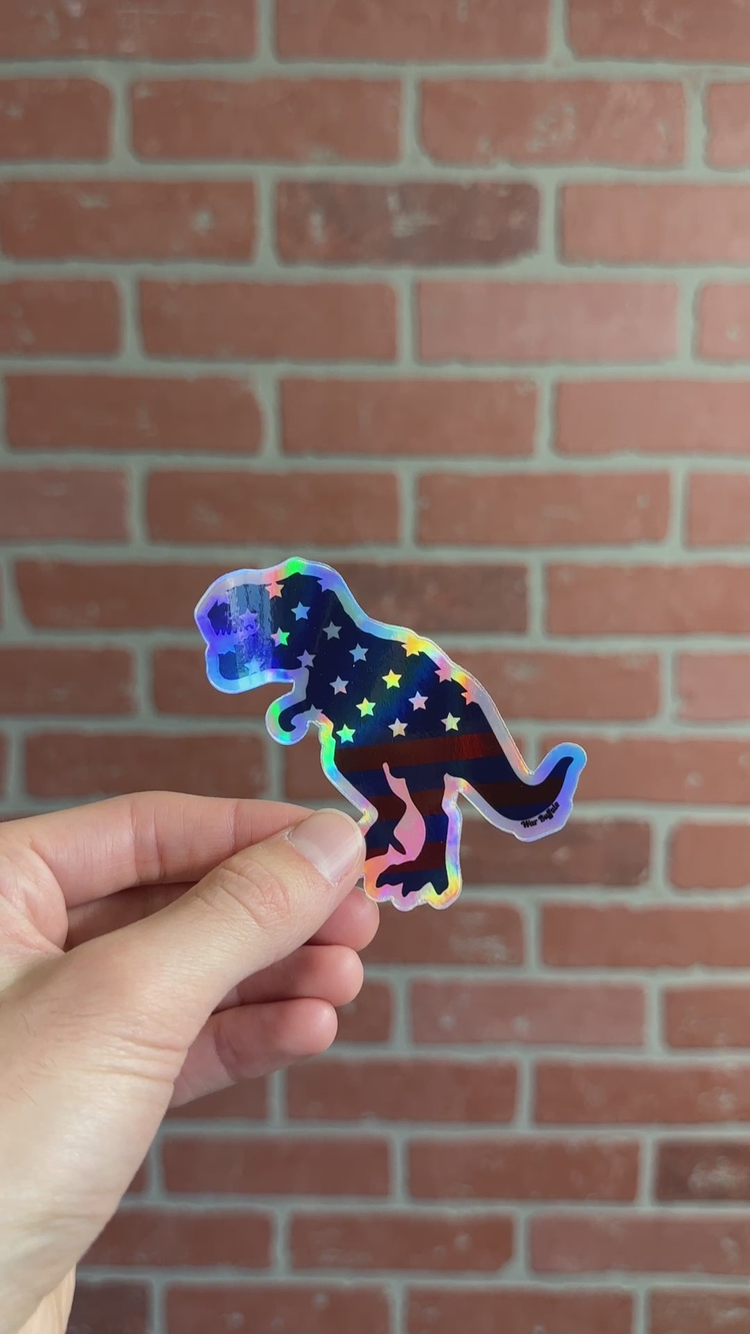 Holographic T-REX Flag Sticker