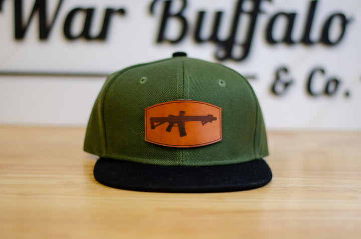 Pew Pew leather patch kids hat