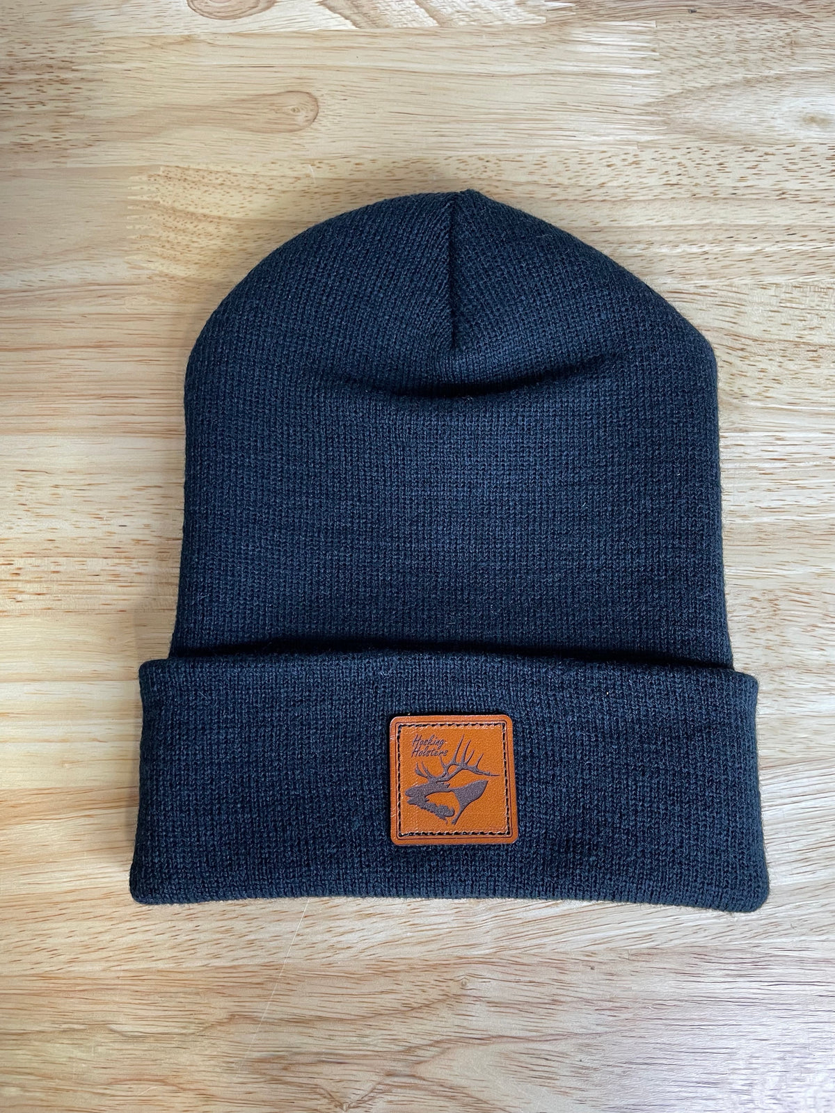 Custom Leather Patch Beanie