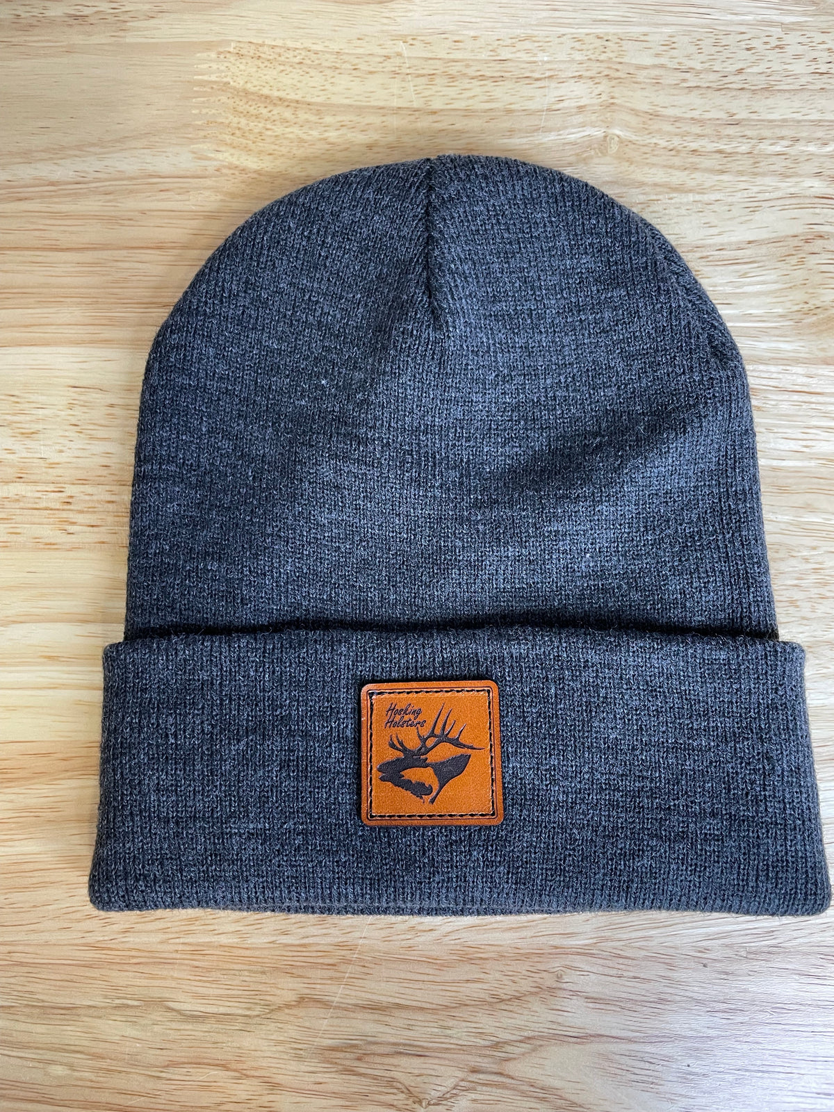 Custom Leather Patch Beanie