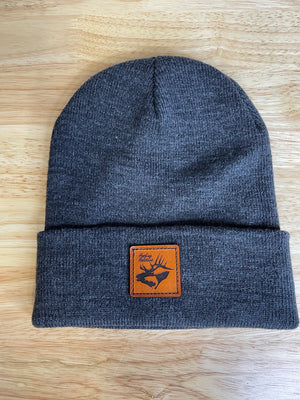 Custom Leather Patch Beanie
