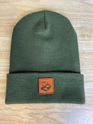 Custom Leather Patch Beanie
