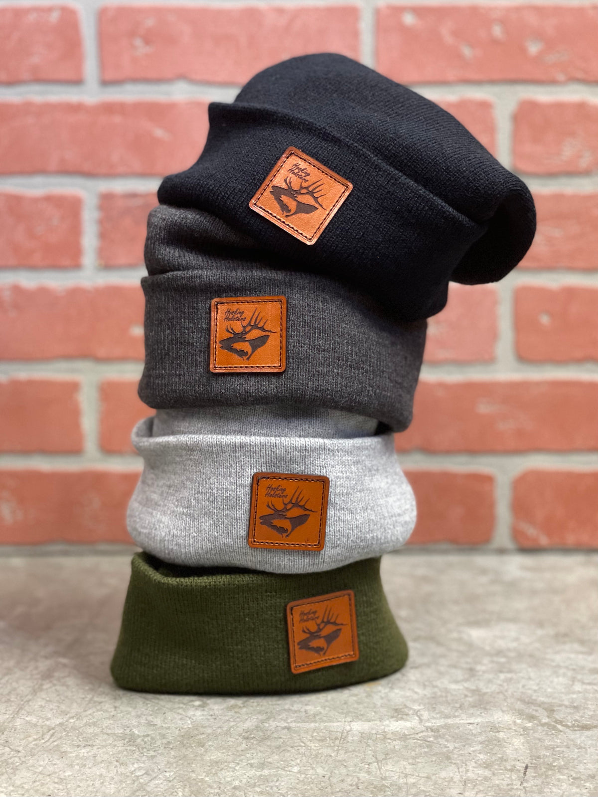 Custom Leather Patch Beanie