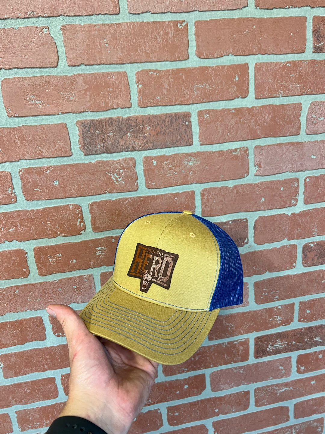 Richardson 112 Biscuit/True Blue with Join The Herd Leather Patch